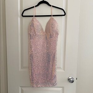 Fashion Nova Blush Sequin Dress